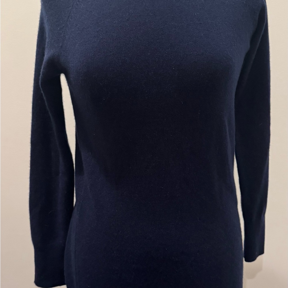 Quince Mongolian 100% Cashmere  Navy Blue Turtleneck Sweater Dress! Sz. S NWOT